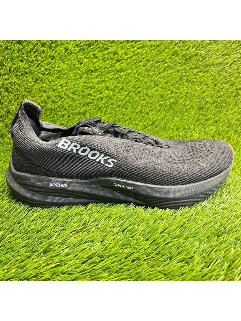 Brooks‎ Glycerin 22 StealthFit Mens Size 12.5 Black White Running Shoes Sneakers